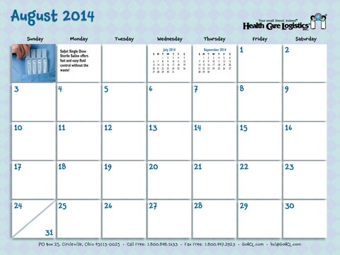 Health Care Logistics 家具目录 · 2014 Calendar 第 19 页