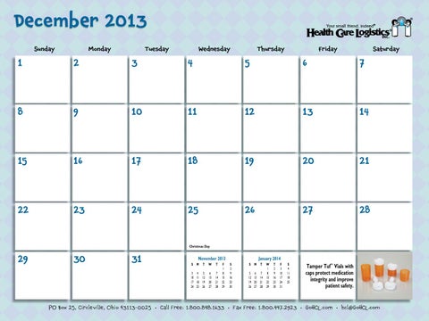 Health Care Logistics 家具目录 · 2014 Calendar 第 3 页