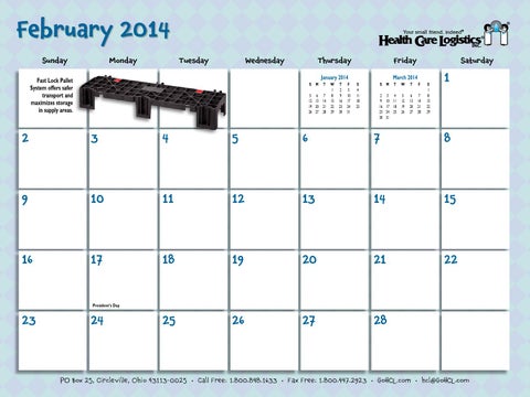 Health Care Logistics 家具目录 · 2014 Calendar 第 7 页