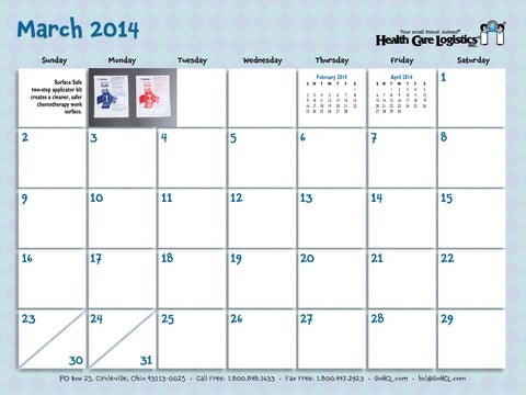 Health Care Logistics 家具目录 · 2014 Calendar 第 9 页