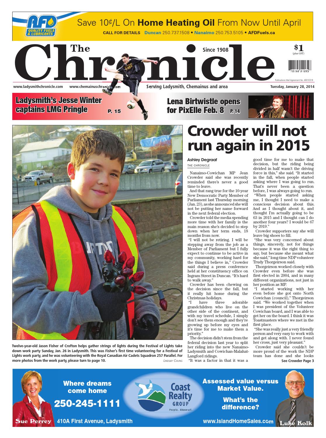 Ladysmith Chronicle, January 28, 2014 by Black Press Media Group Issuu