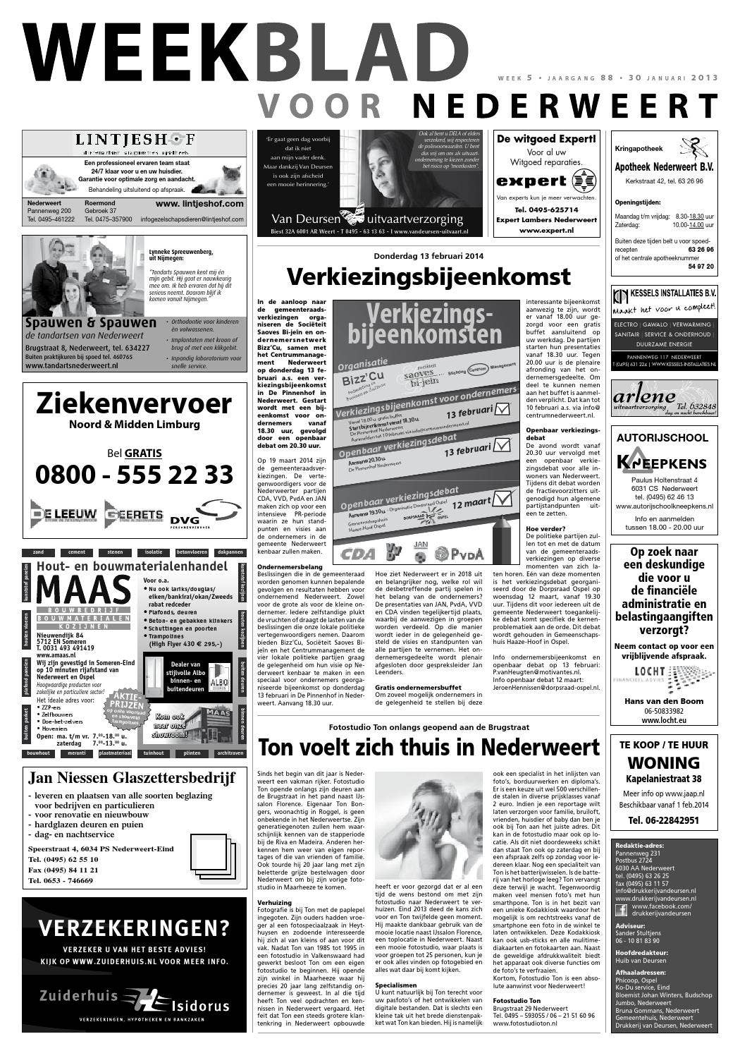 Weekend Blad Week 05 2014 by Weekblad Nederweert - Issuu