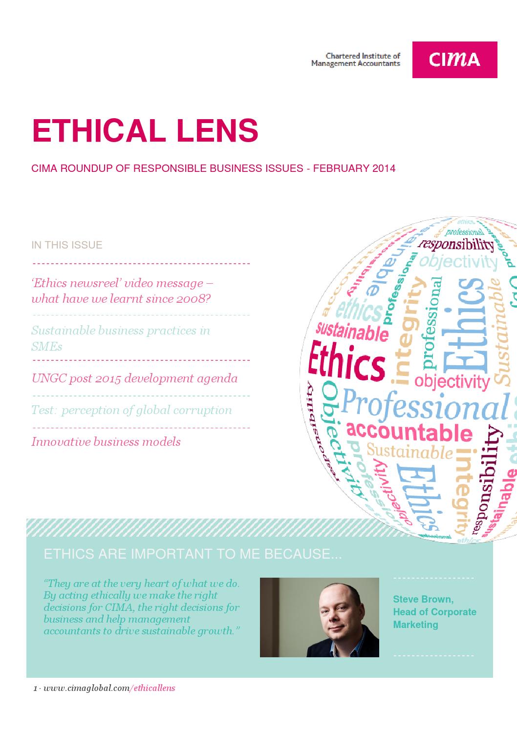 Ethical lens feb 2014 by Chartered Institute of Management Accountants