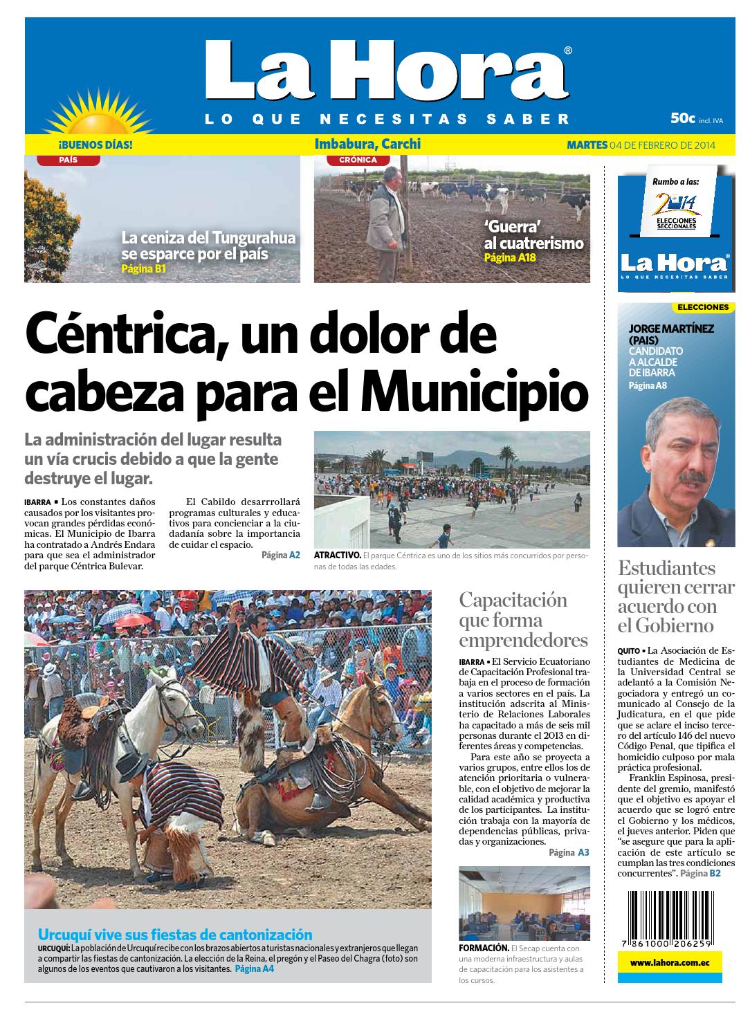 La Hora Imbabura 4 Febrero 2014 By LA HORA Ecuador Issuu