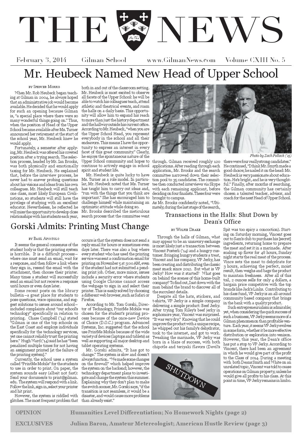 Gilman News Issue February 2014 by Gilman School Issuu