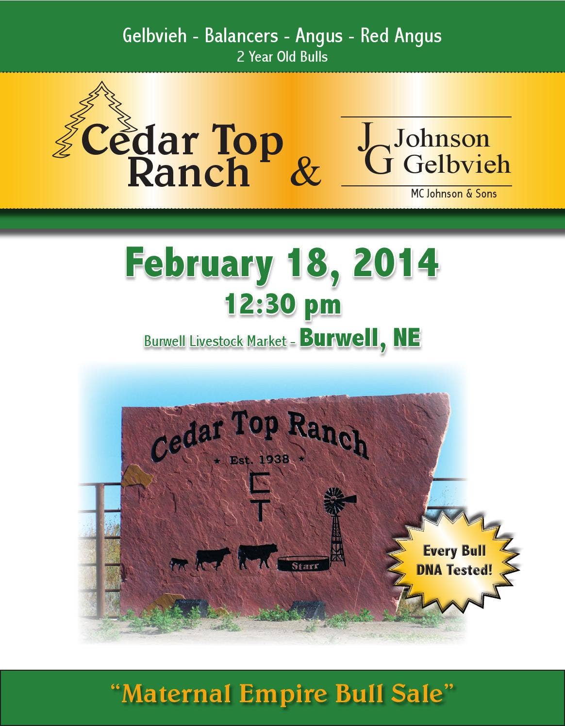 Cedar Top Ranch 2014 Maternal Empire Bull Sale by American Gelbvieh ...