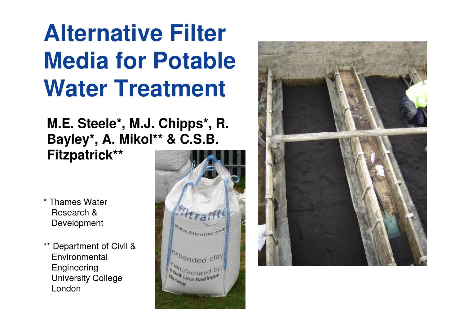 Alternative filter media for potable water treatment by er Issuu