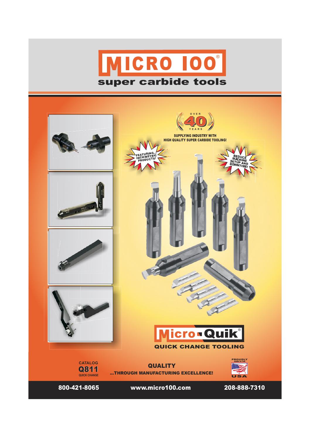 Micro100 quick change catalogue by Industrial Tooling Corporation LTD