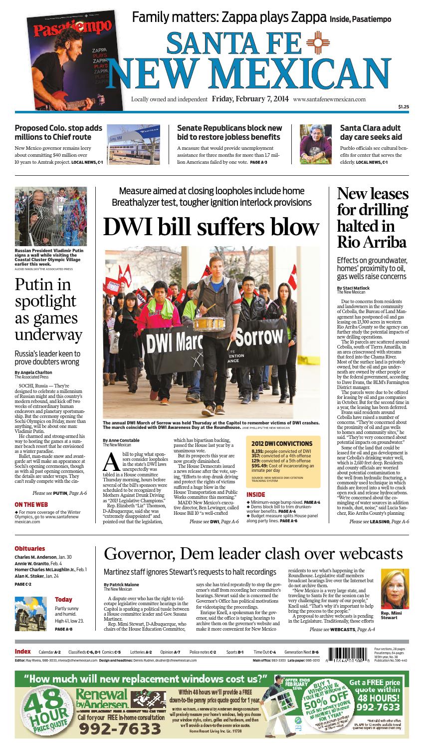Santa Fe New Mexican, Feb. 7, 2014 by The New Mexican Issuu