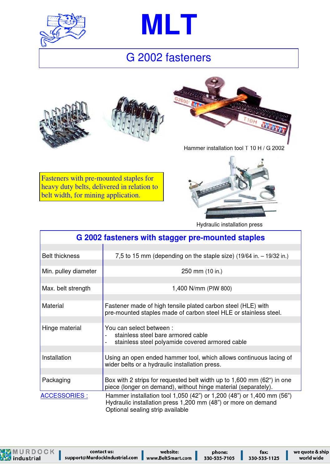 Conveyor Belt Lace and Super Screw Full PDF catalog catalogue by