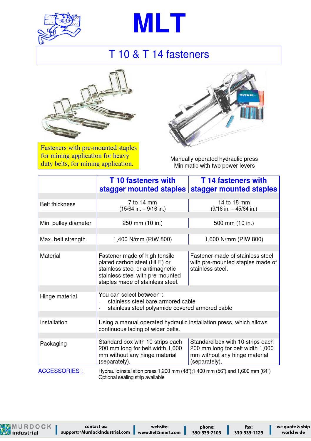 Conveyor Belt Lace and Super Screw Full PDF catalog catalogue by
