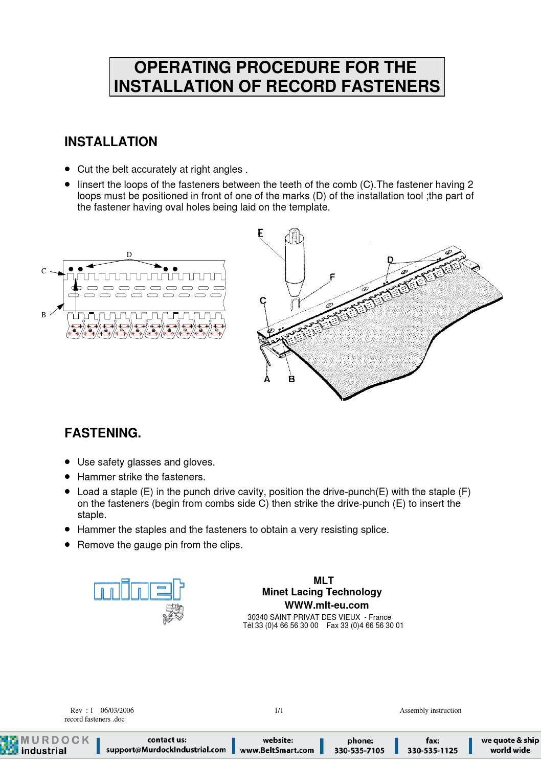 Conveyor Belt Lace and Super Screw Full PDF catalog catalogue by