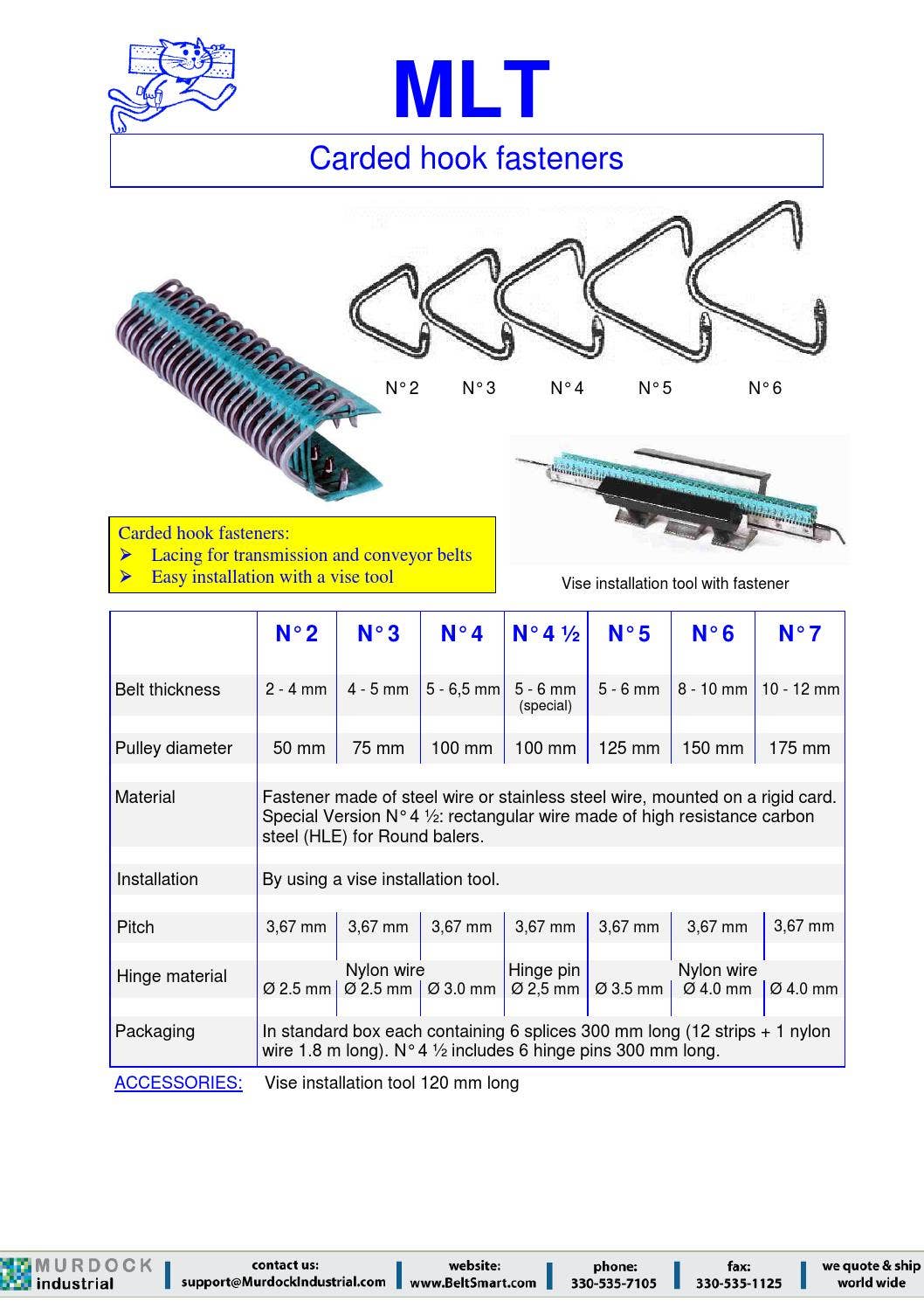 Conveyor Belt Lace and Super Screw Full PDF catalog catalogue by