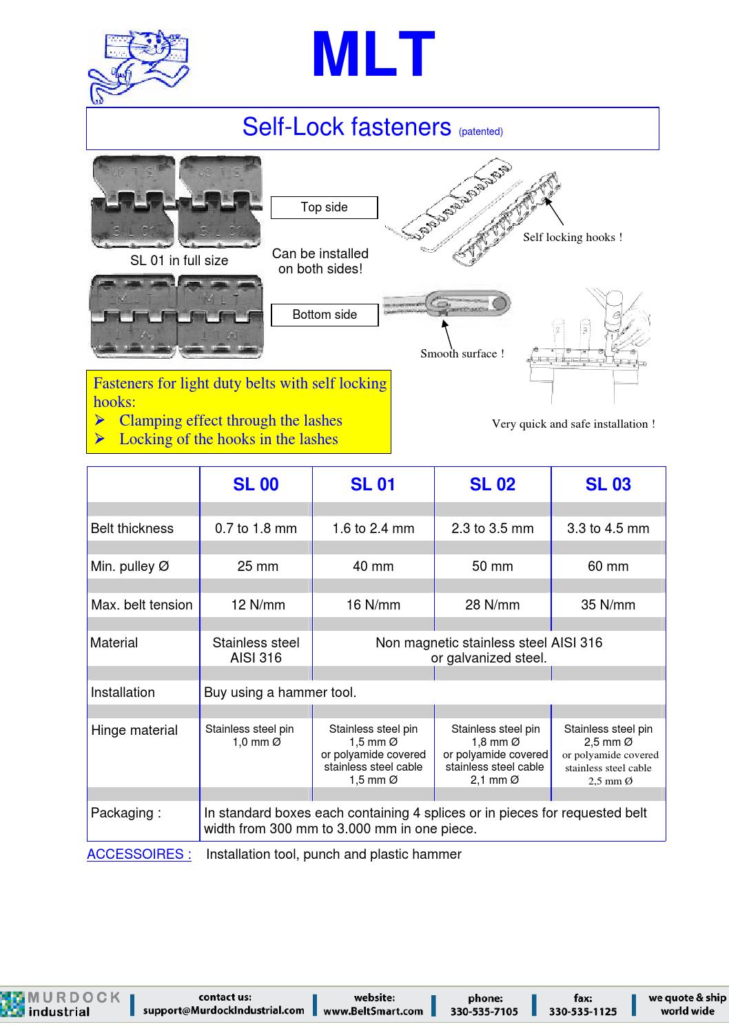 Conveyor Belt Lace and Super Screw Full PDF catalog catalogue by