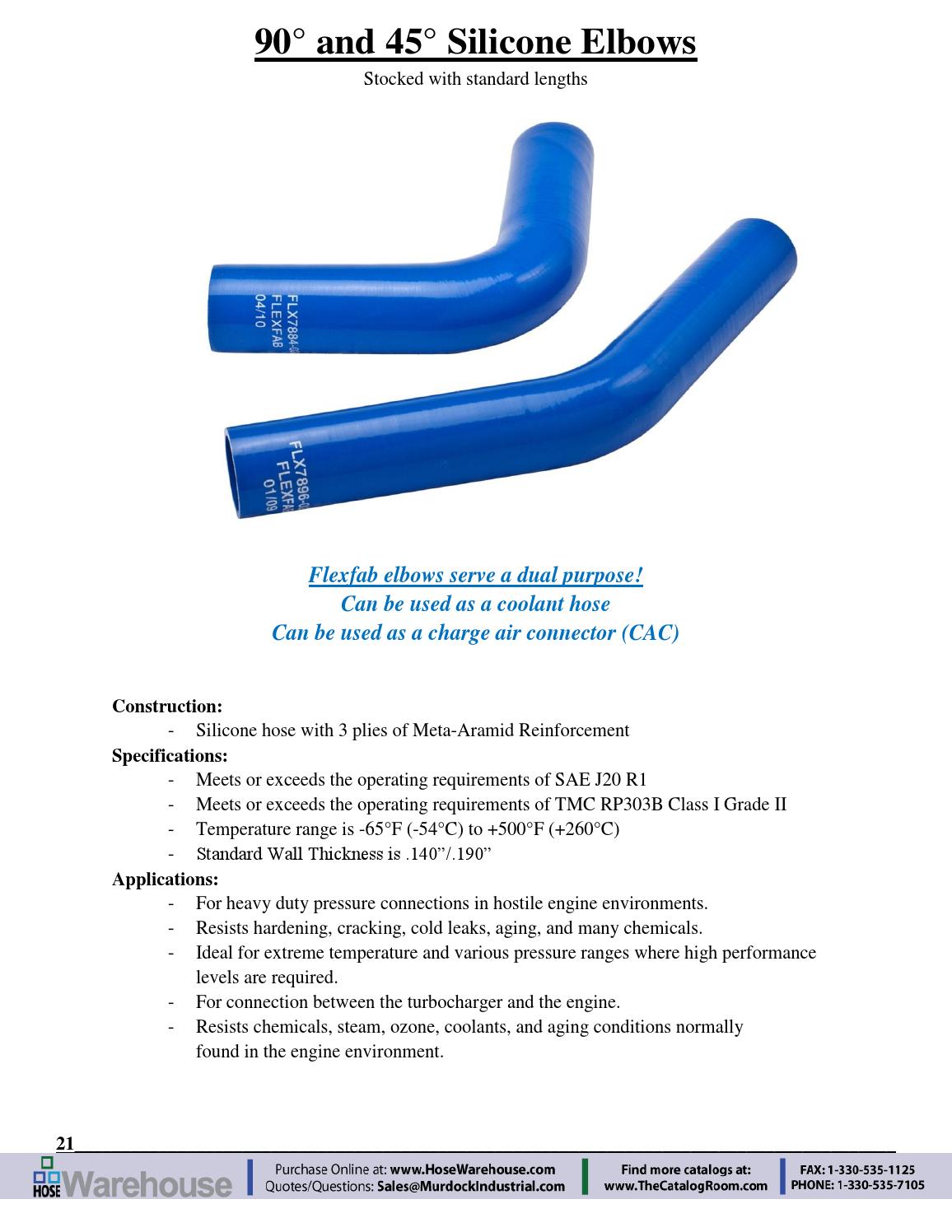 Flexfab Silicone Hose Heater Hose Reinforced Catalog PDF by Murdock