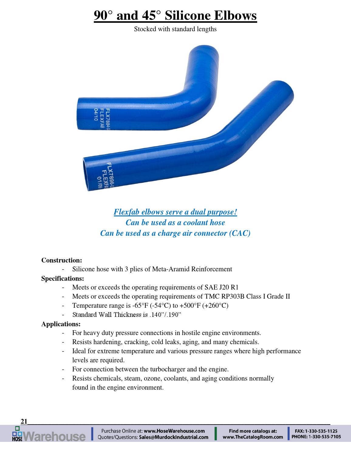 Flexfab Silicone Hose Heater Hose Reinforced Catalog PDF by Murdock
