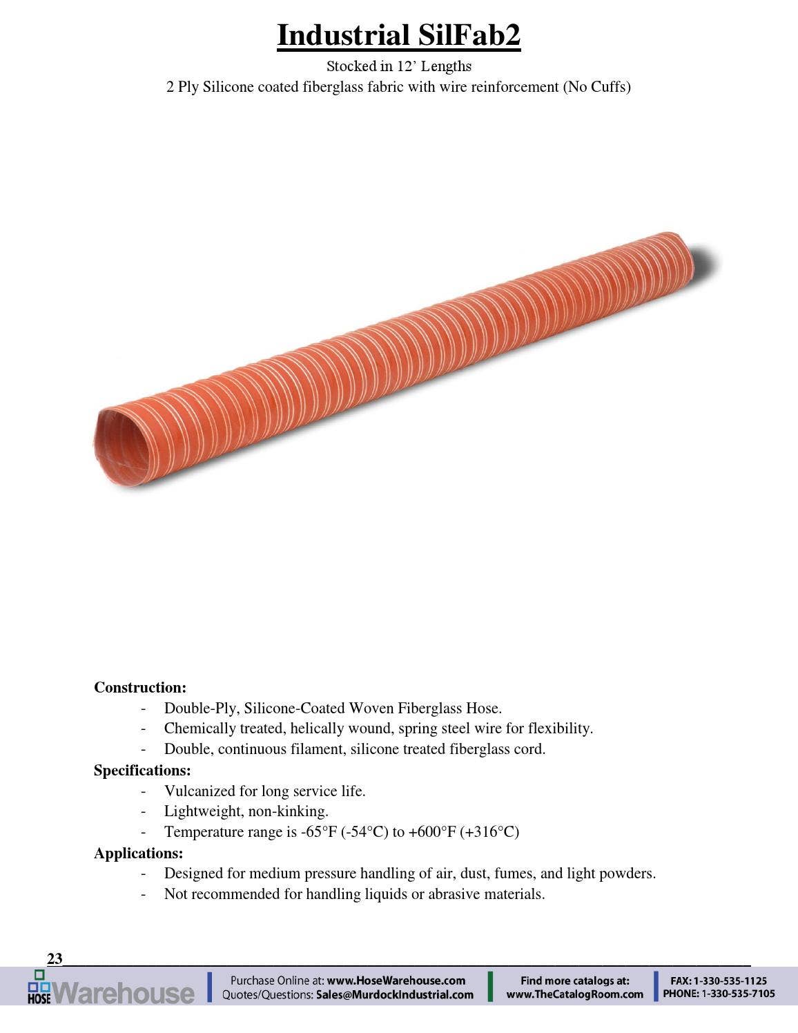 Flexfab Silicone Hose Heater Hose Reinforced Catalog PDF by Murdock