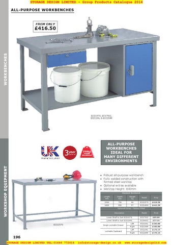 Storage Design Limited 家具目录 · 04 workshop equipment 第 12 页