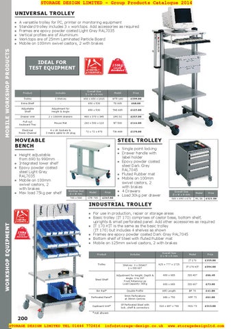 Storage Design Limited 家具目录 · 04 workshop equipment 第 16 页