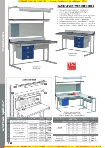 Storage Design Limited 家具目录 · 04 workshop equipment 第 8 页