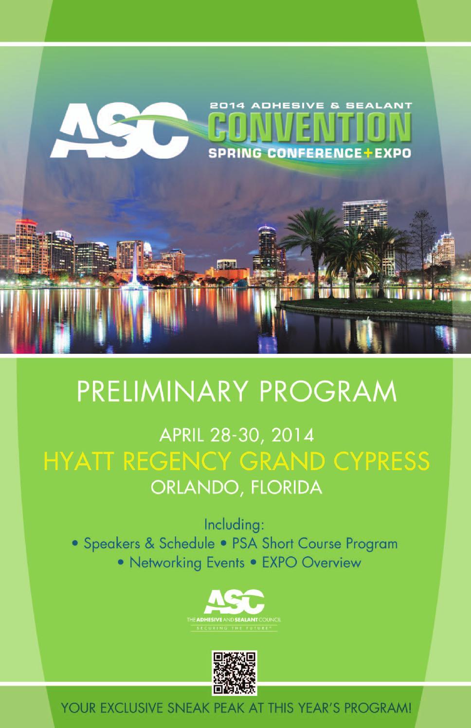 2014 Spring Convention Preliminary Program by The Adhesive & Sealant