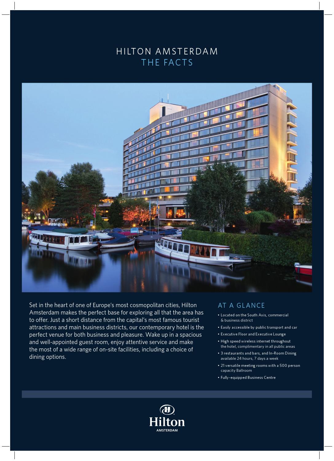 Hilton Amsterdam Fact Sheet by Hilton Amsterdam Issuu