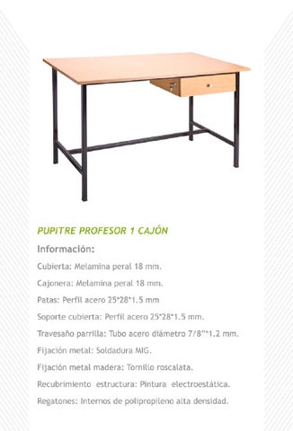 Hernan Aguilera 家具目录 · Ficha tecnica mobiliario escolar junji 第 11 页