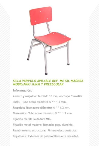 Hernan Aguilera 家具目录 · Ficha tecnica mobiliario escolar junji 第 6 页