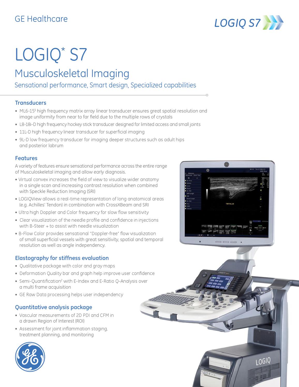 Ge ultrasound logiq s7 msk brochure by Acertys Issuu