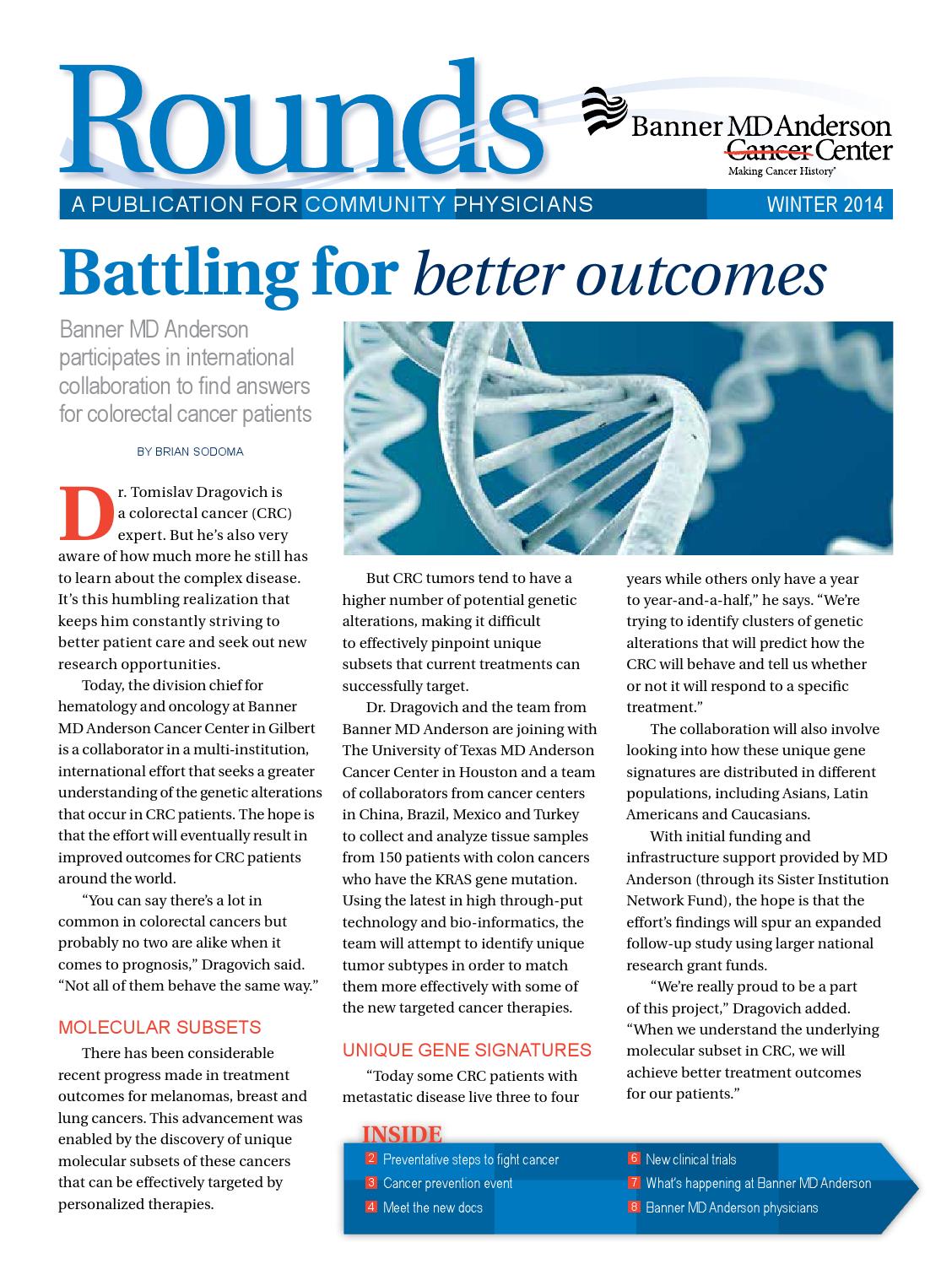 Banner Md Anderson Rounds Winter 2014 By Republic Media Content