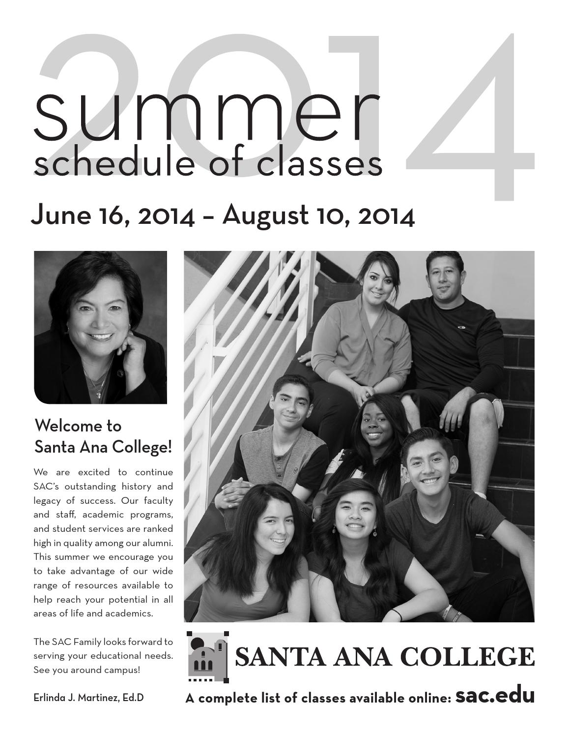 Santa ana college 2014 spring schedule of classes by santa ana college