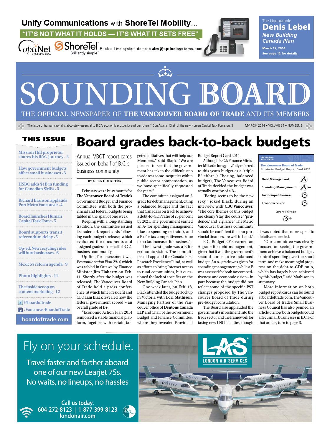 Sounding Board March 2014 by GLACIER MEDIA DIGITAL LIMITED PARTNERSHIP