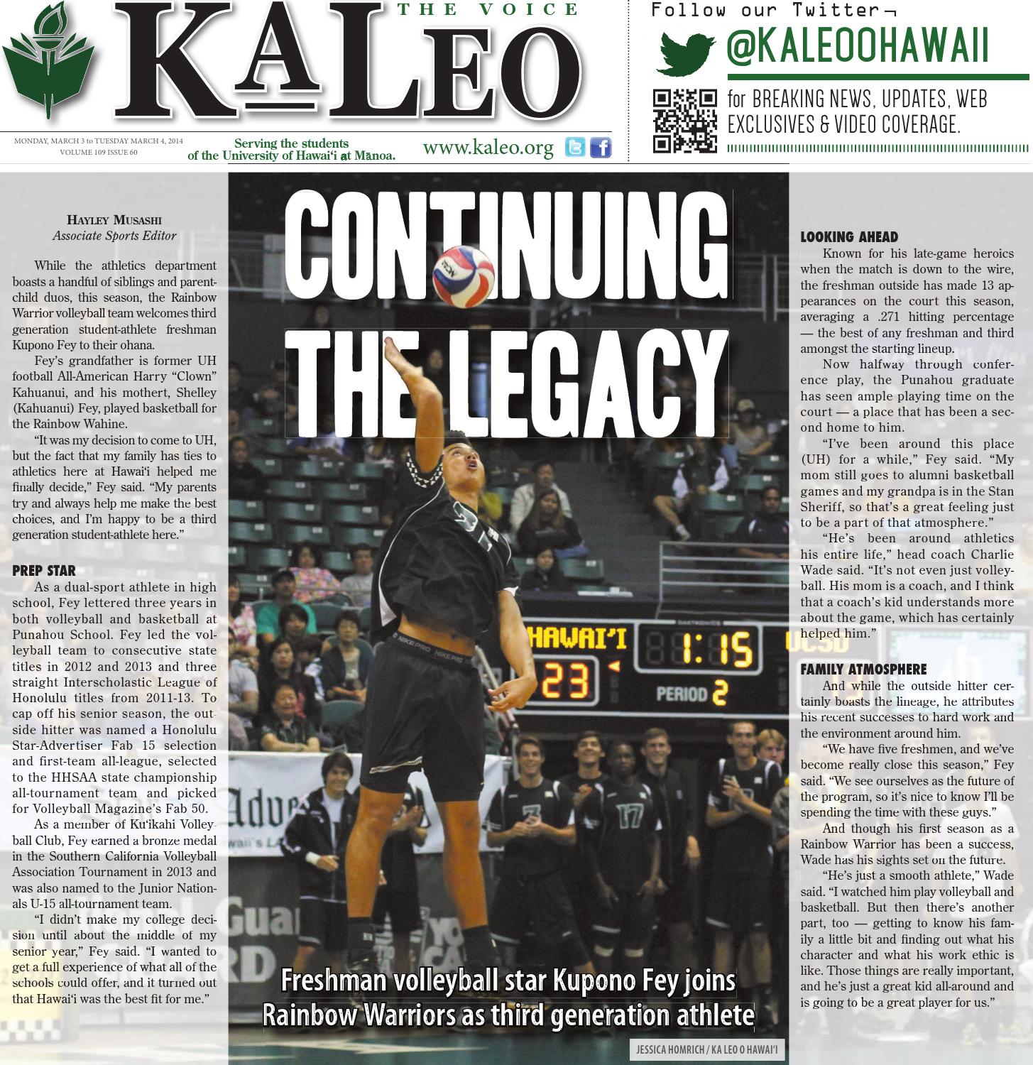 2014 march 3 by Ka Leo O Hawai‘i Issuu