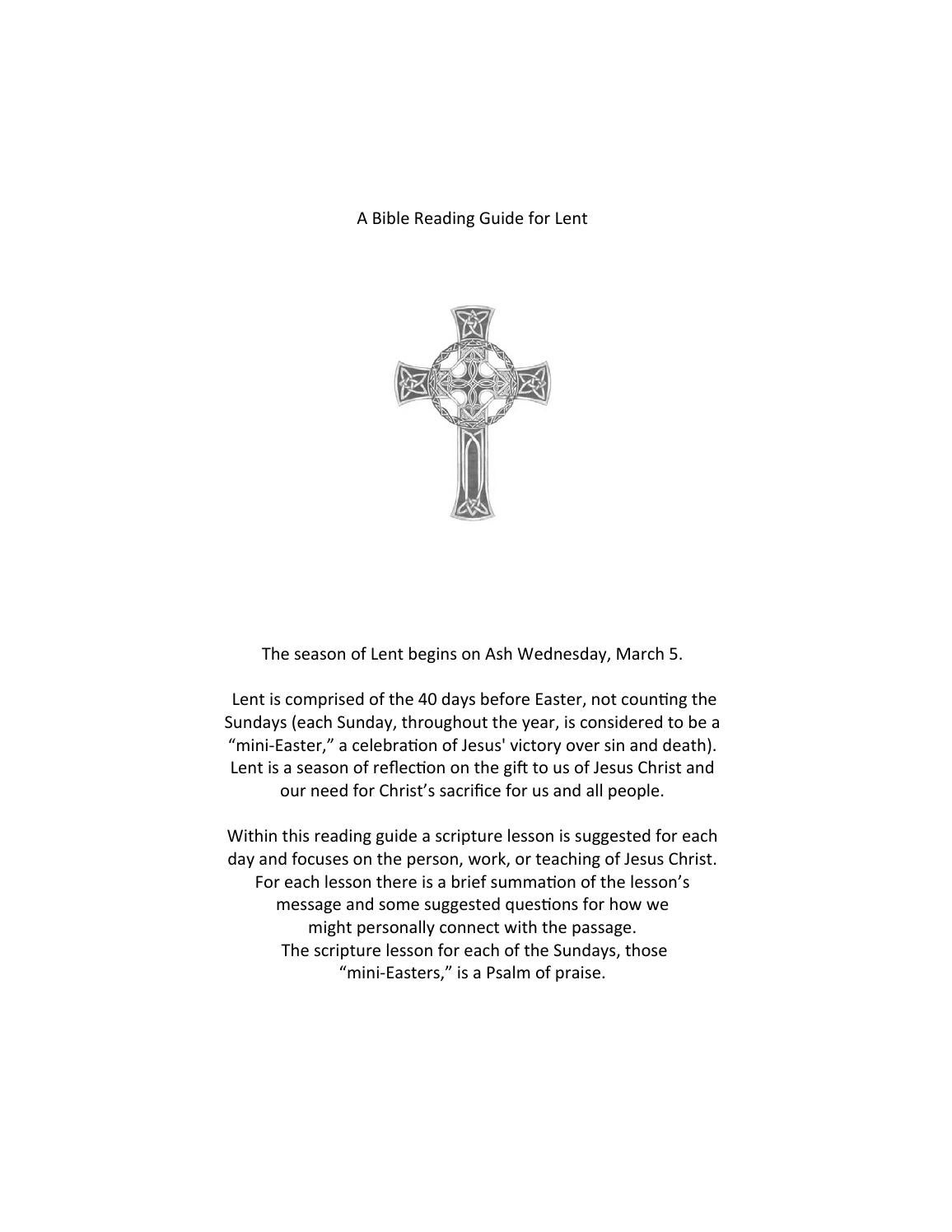 Lenten Season Scripture Readings