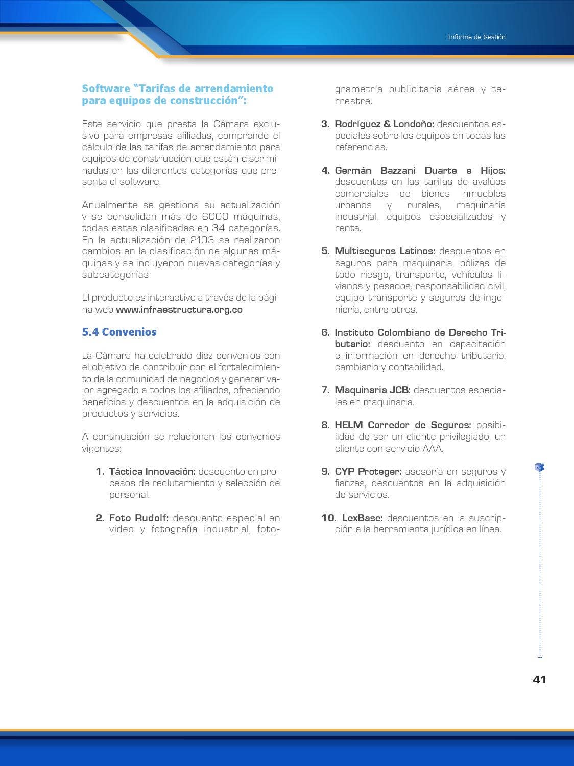 Informe de Gestión CCI 2013 by Cámara Colombiana de la Infraestructura ...