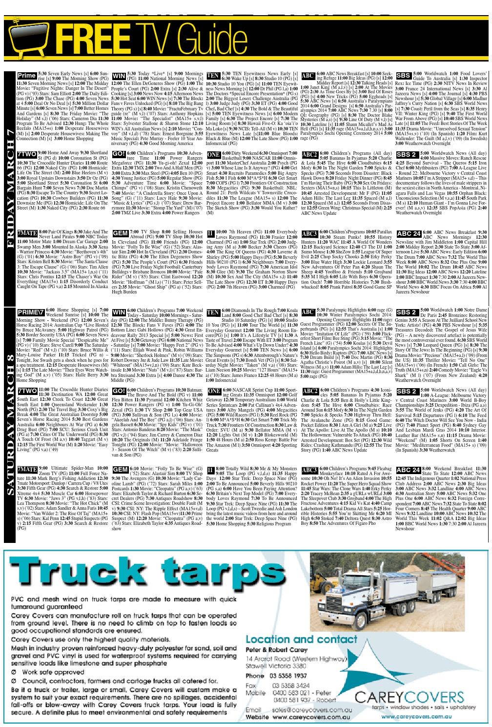 TV Guide - March 7 - March 14, 2014 by The Weekly Advertiser - Issuu