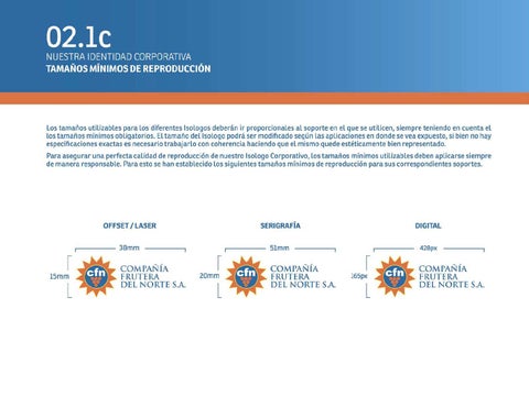 Maqueta Manual 德文 Identidad Visual Corporativa 德文 la Compañía Frutera del Norte S.A. 第 15 页