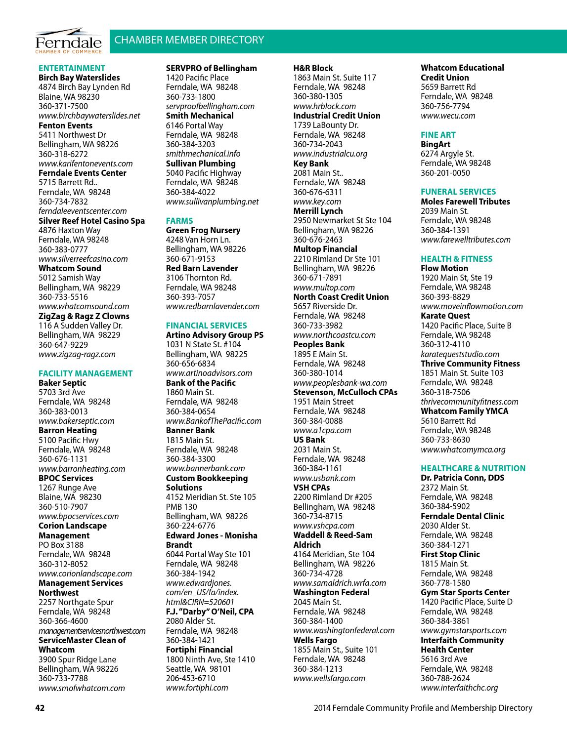 Ferndale Chamber Directory 2014 By Ferndale Record Issuu