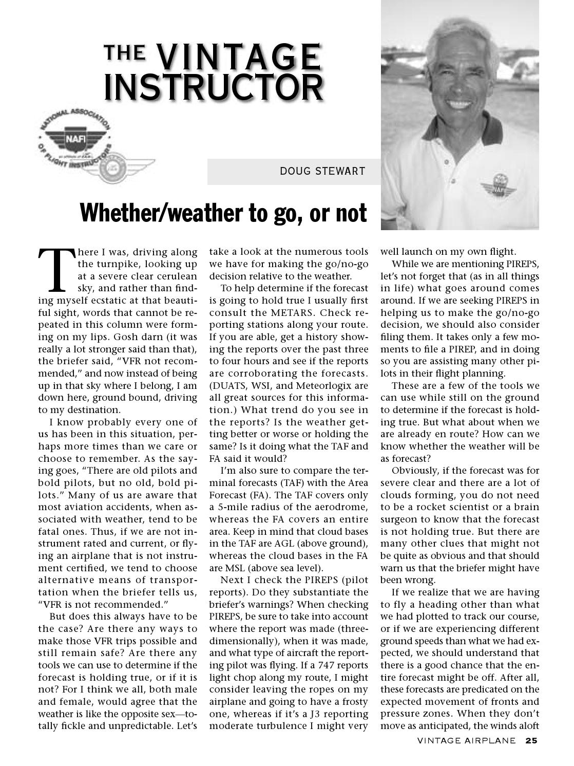2005 08 whether weather to go or not by EAA Vintage Aircraft