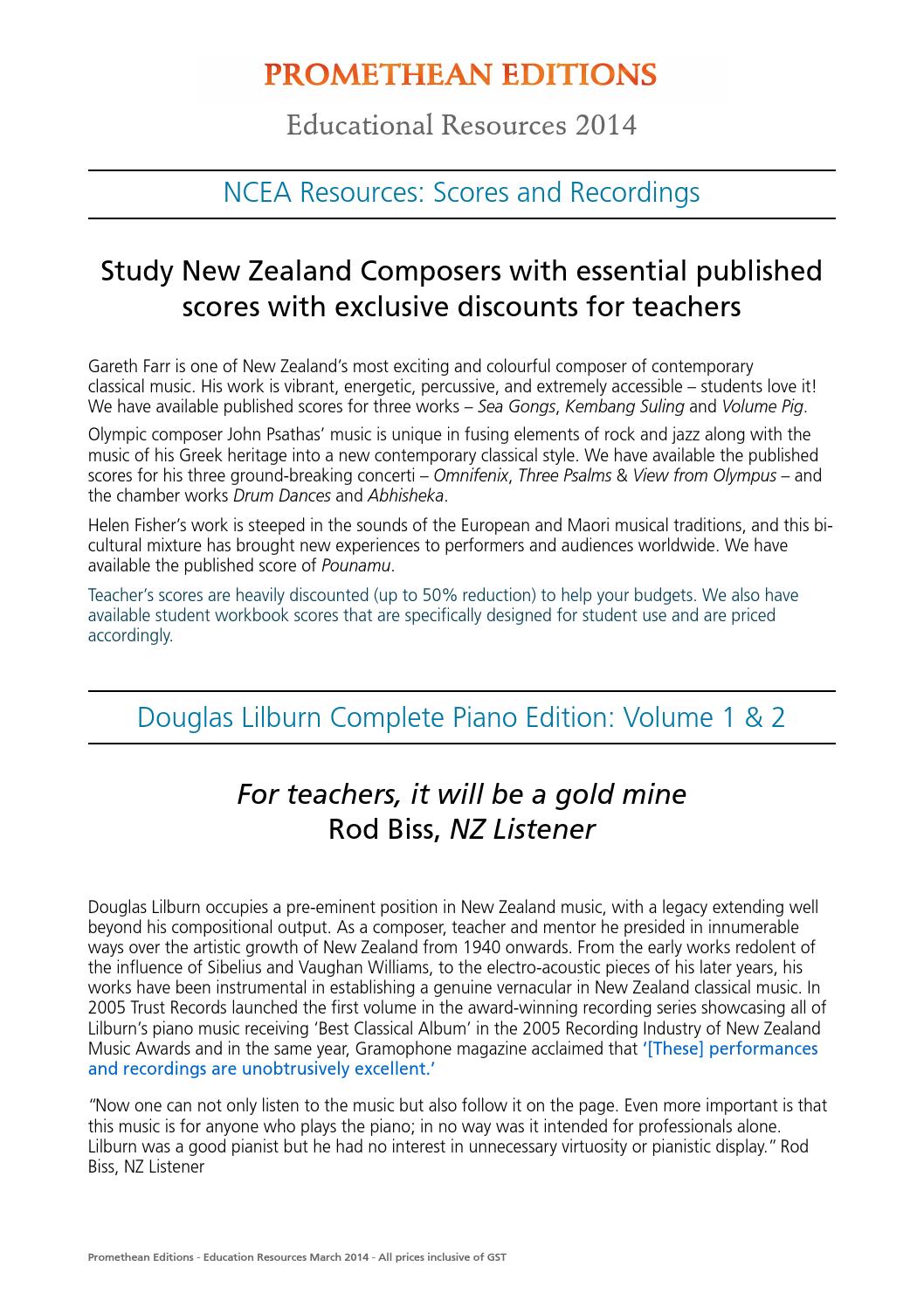 PEL 2014 Educational Resources Catalogue (NZ Secondary Schools) by