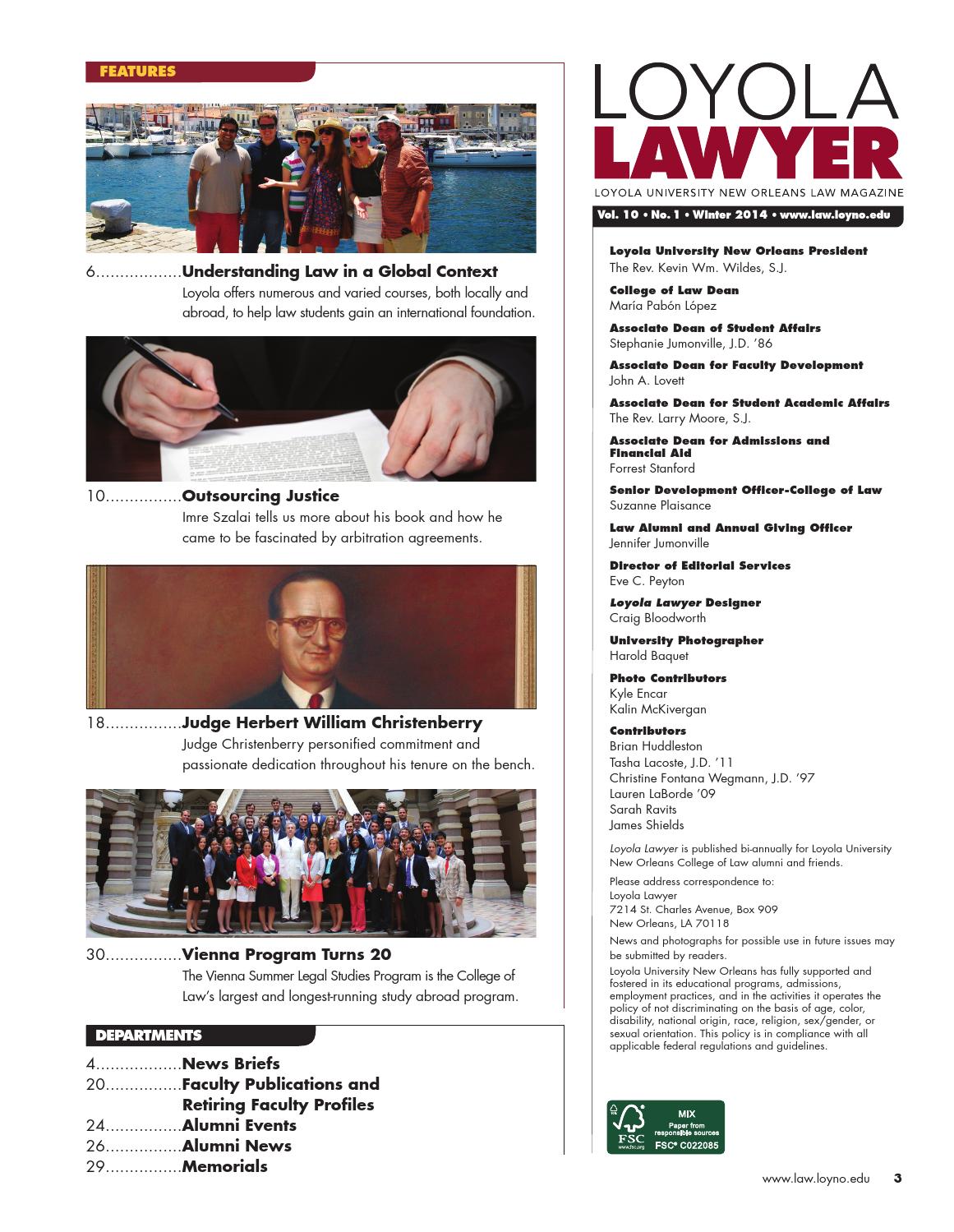 Loyola Lawyer Fall 2013 by Loyola University New Orleans Issuu