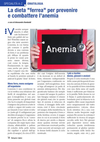 dieta equilibrata per combattere lanemia
