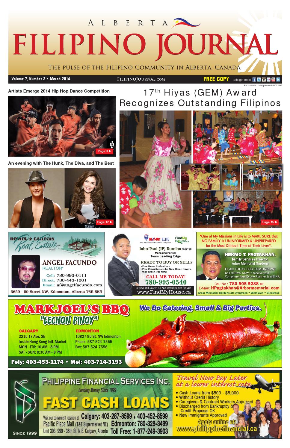 Filipino Journal Alberta Edition March 2014 by Filipino Journal Issuu