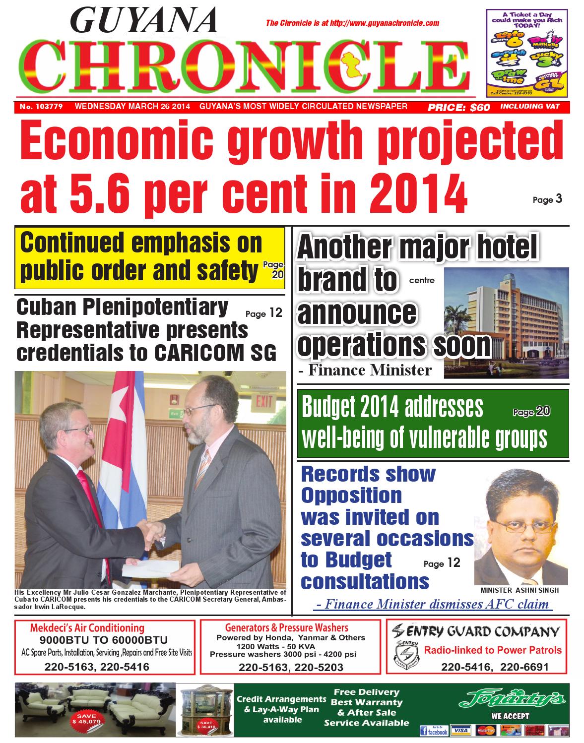 Guyana chronicle 26 03 14 by Guyana Chronicle - Issuu