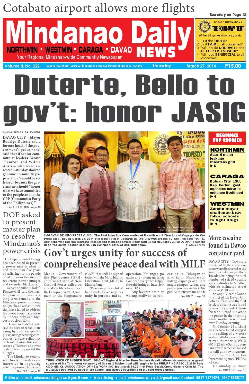 MIndanao Daily Davao (March 27, 2014) by Mindanao Daily News - Issuu