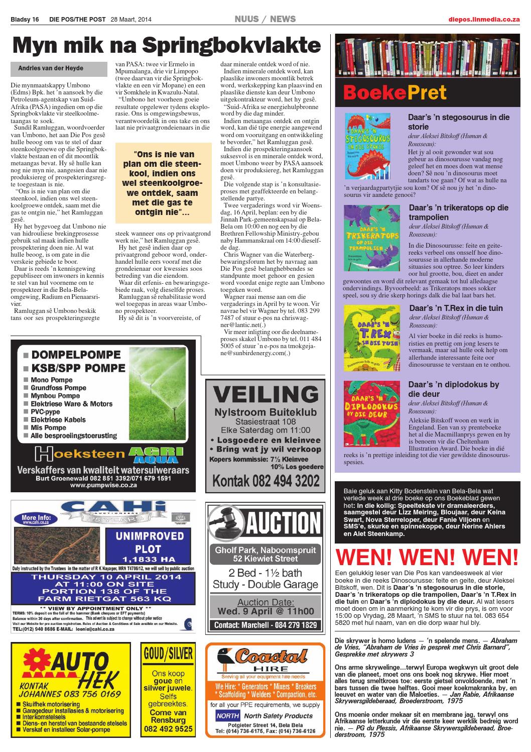Die Pos 28 Maart 2014 By Die Pos Koerant Newspaper Issuu