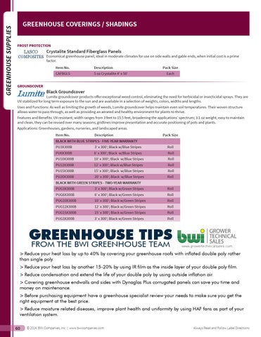 Bwi Professional Grower Supplies By Companies Inc Issuu Page 62 Greenhouse Supplies