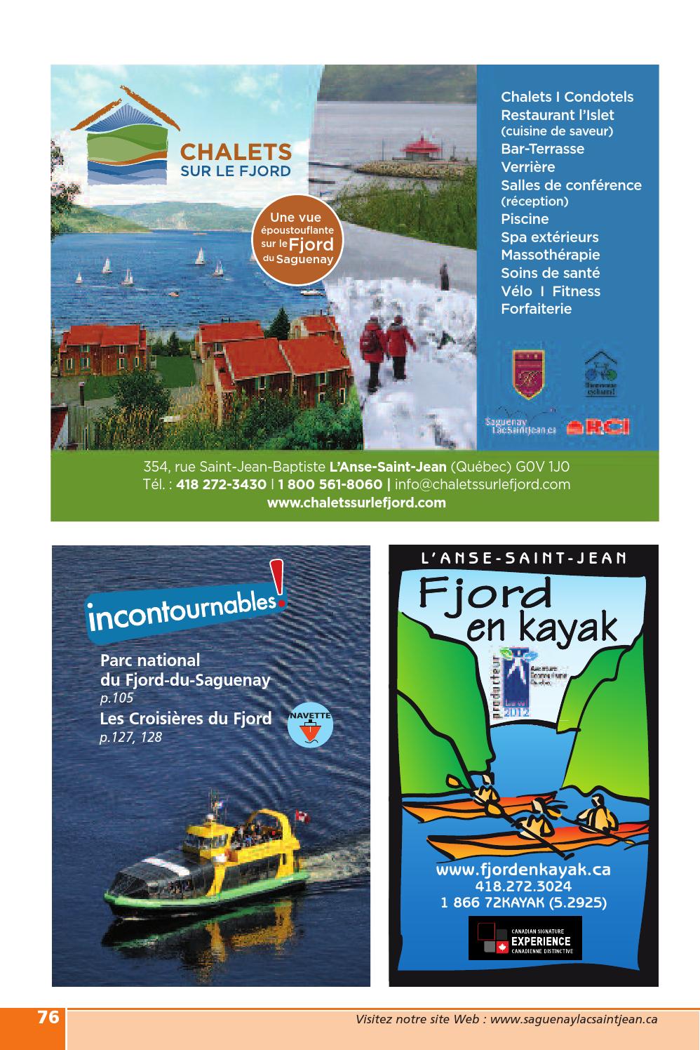 Chalets sur le Fjord Tourisme Saguenay−LacStJean