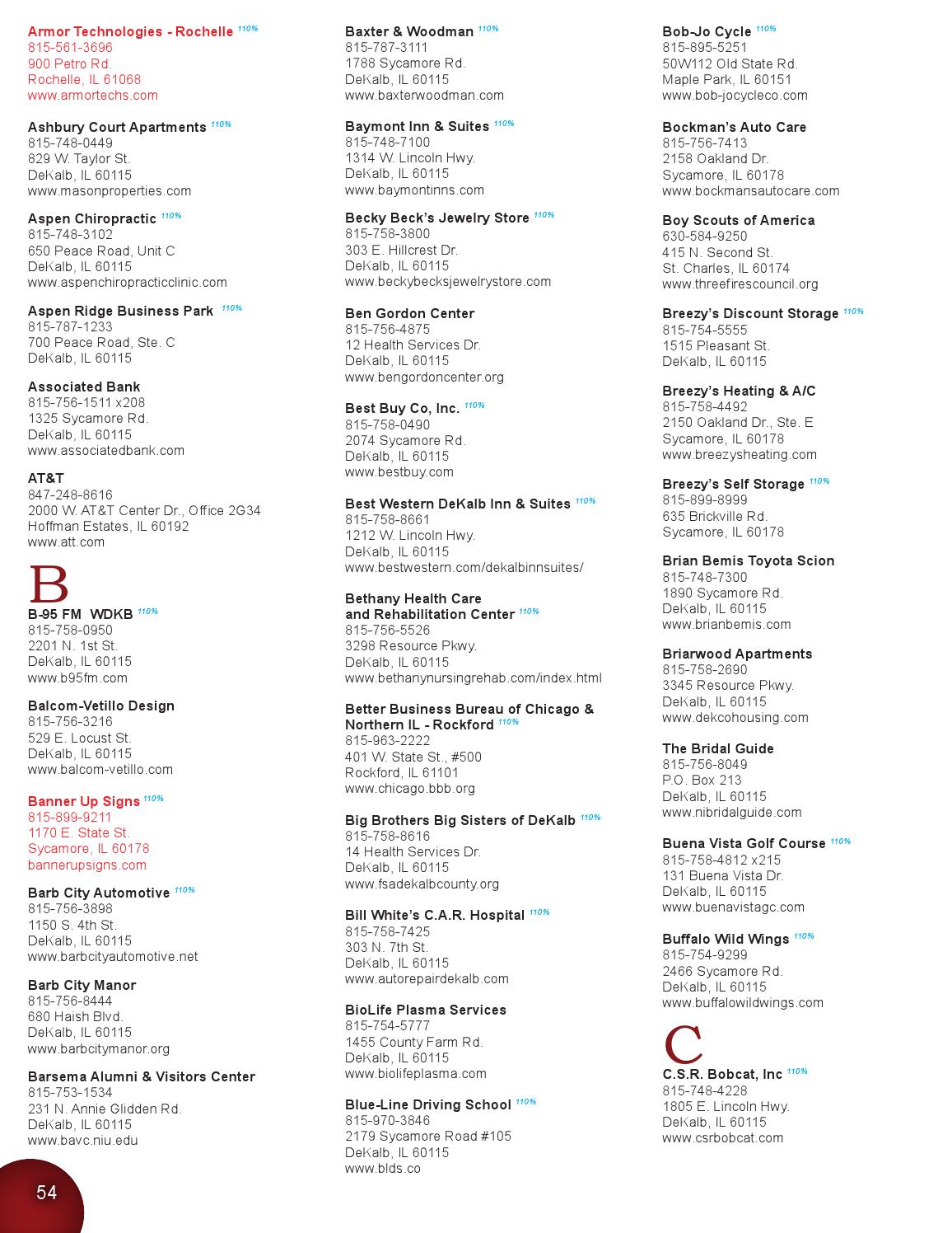 Dekalb Chamber Business Directory Area Guide 2014 By Shaw Media