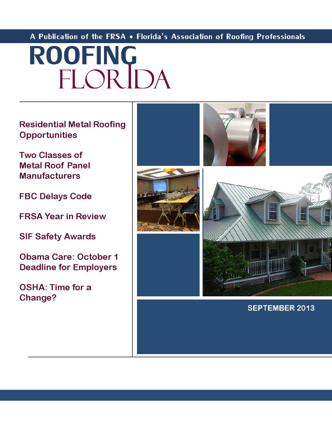 ROOFING FLORIDA September 2013 by Florida Roofing Magazine Issuu